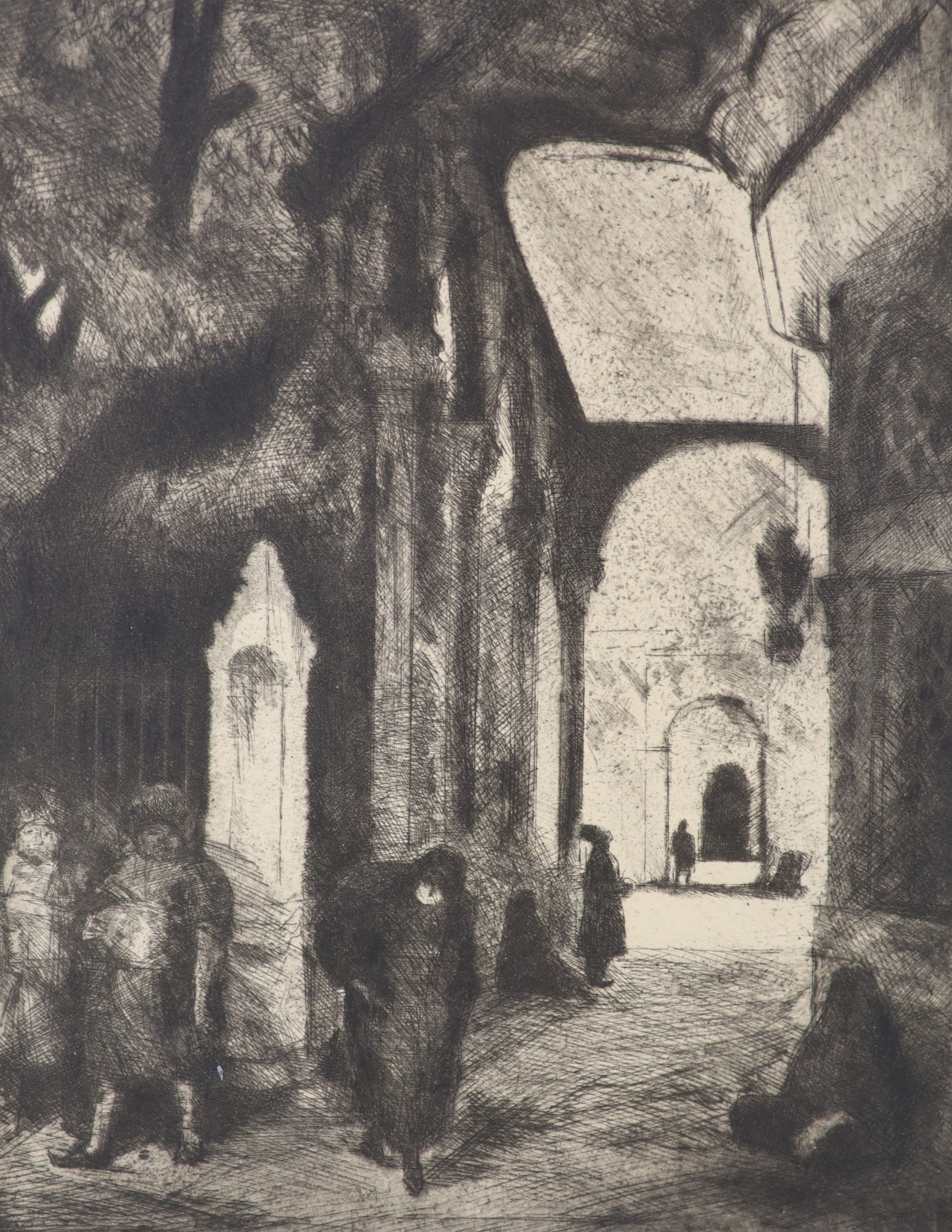 Henri Farge (1884-1970), etching, 'Aziade, La Mosque Sainte', signed, 22/50, 23.5 x 18.5cm unframed.